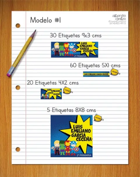 Papelería personalizada Alejandra Carrera - diseño 1