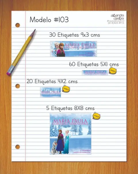 Papelería personalizada Alejandra Carrera - diseño 103