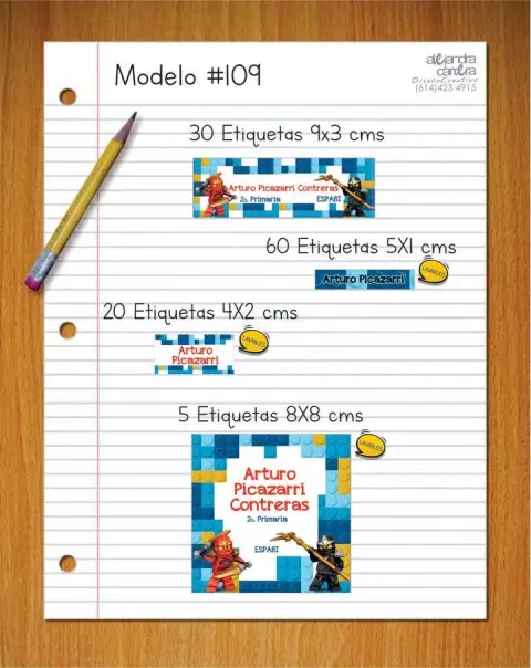Papelería personalizada Alejandra Carrera - diseño 109