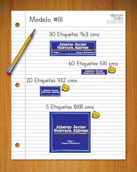 Papelería personalizada Alejandra Carrera - diseño 111