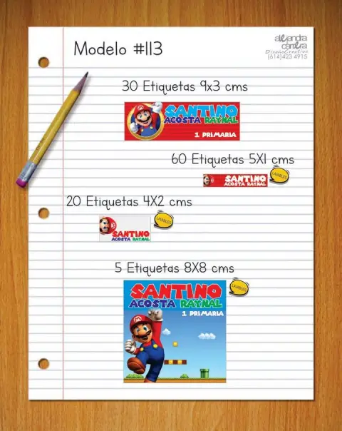 Papelería personalizada Alejandra Carrera - diseño 113