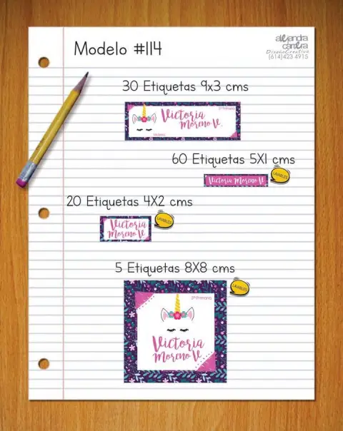Papelería personalizada Alejandra Carrera - diseño 114