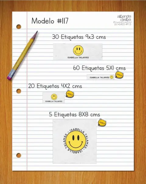 Papelería personalizada Alejandra Carrera - diseño 117