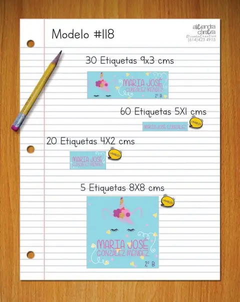 Papelería personalizada Alejandra Carrera - diseño 118