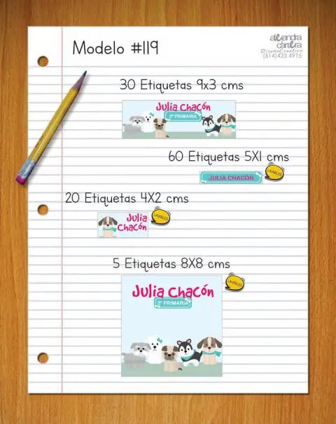 Papelería personalizada Alejandra Carrera - diseño 119