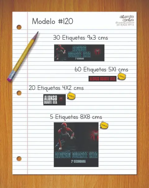 Papelería personalizada Alejandra Carrera - diseño 120