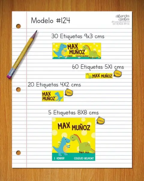 Papelería personalizada Alejandra Carrera - diseño 124