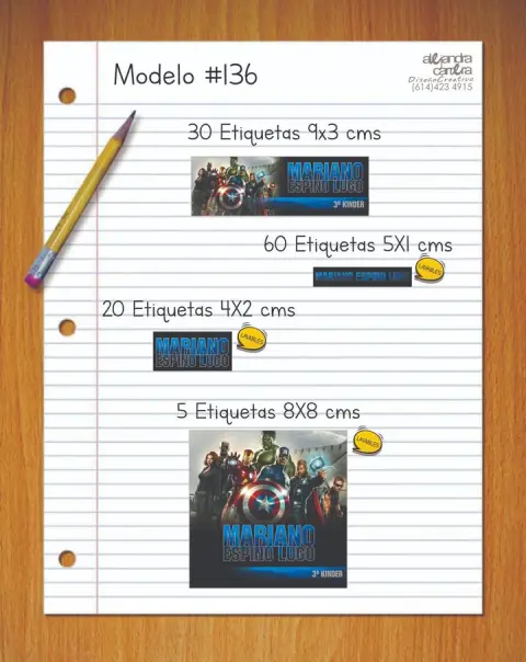 Papelería personalizada Alejandra Carrera - diseño 136