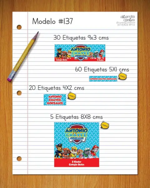 Papelería personalizada Alejandra Carrera - diseño 137