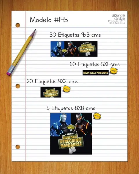 Papelería personalizada Alejandra Carrera - diseño 145