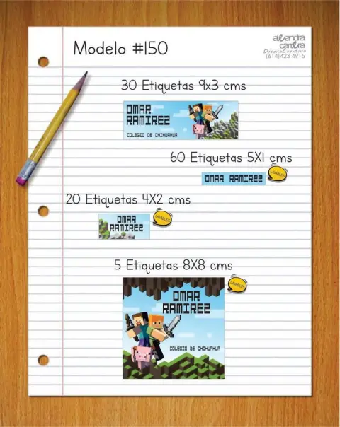 Papelería personalizada Alejandra Carrera - diseño 150