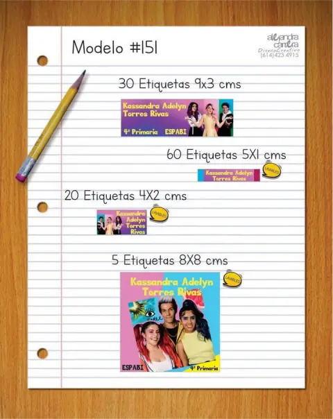 Papelería personalizada Alejandra Carrera - diseño 151