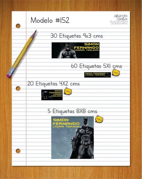 Papelería personalizada Alejandra Carrera - diseño 152