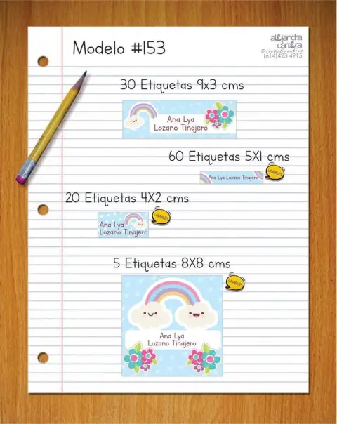 Papelería personalizada Alejandra Carrera - diseño 153