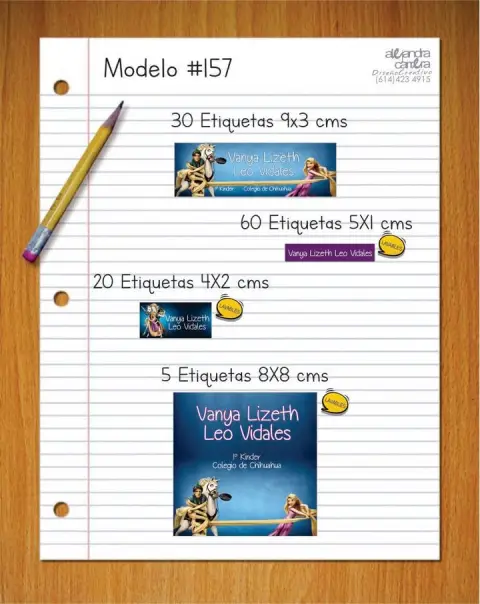 Papelería personalizada Alejandra Carrera - diseño 157