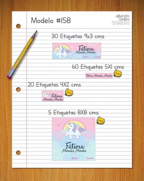 Papelería personalizada Alejandra Carrera - diseño 158