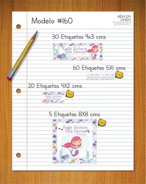 Papelería personalizada Alejandra Carrera - diseño 160