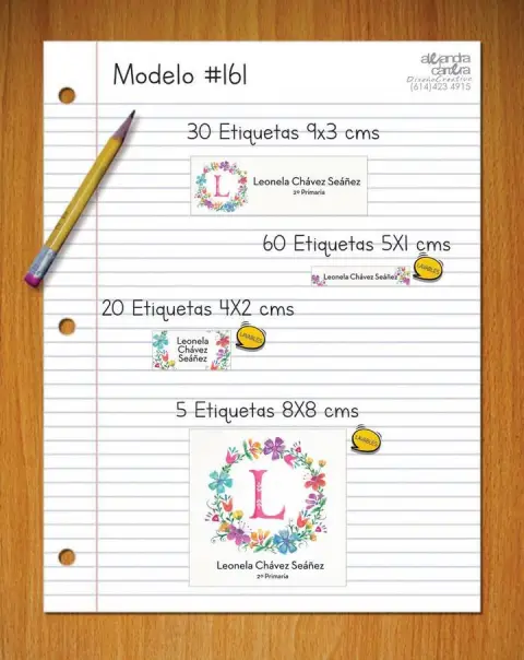 Papelería personalizada Alejandra Carrera - diseño 161