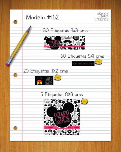 Papelería personalizada Alejandra Carrera - diseño 162