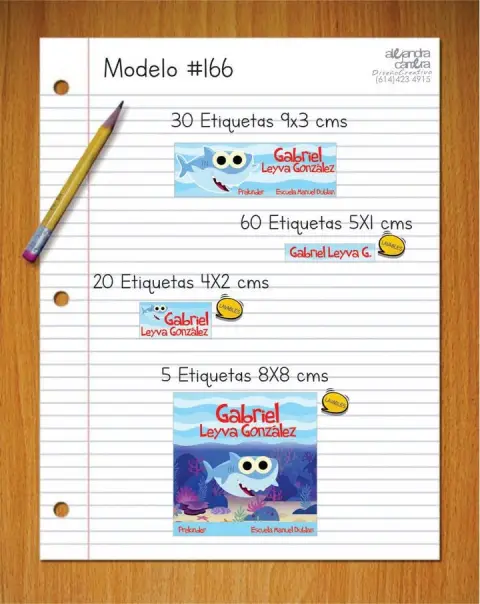 Papelería personalizada Alejandra Carrera - diseño 166