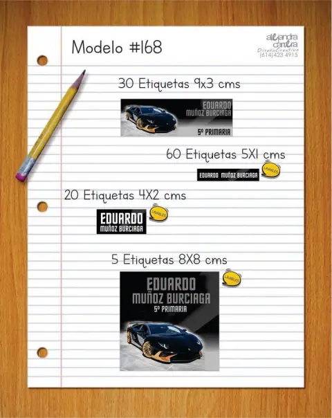 Papelería personalizada Alejandra Carrera - diseño 168