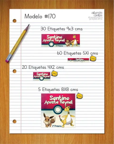 Papelería personalizada Alejandra Carrera - diseño 170