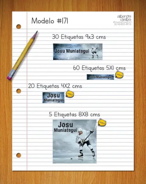 Papelería personalizada Alejandra Carrera - diseño 171