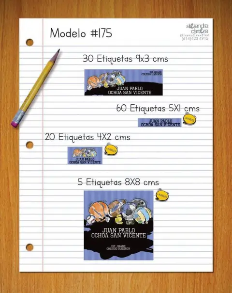 Papelería personalizada Alejandra Carrera - diseño 175