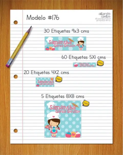Papelería personalizada Alejandra Carrera - diseño 176