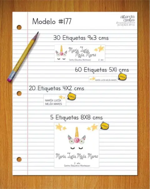 Papelería personalizada Alejandra Carrera - diseño 177