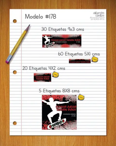 Papelería personalizada Alejandra Carrera - diseño 178