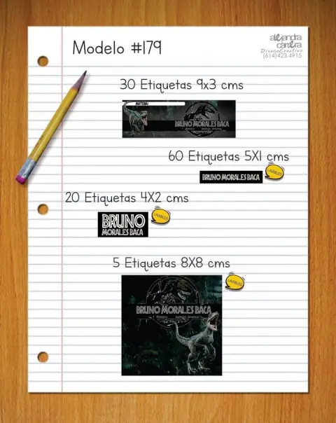 Papelería personalizada Alejandra Carrera - diseño 179