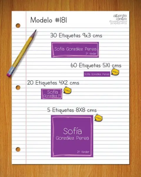 Papelería personalizada Alejandra Carrera - diseño 181