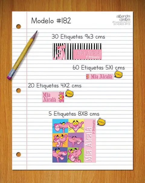 Papelería personalizada Alejandra Carrera - diseño 182
