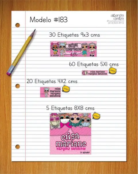 Papelería personalizada Alejandra Carrera - diseño 183