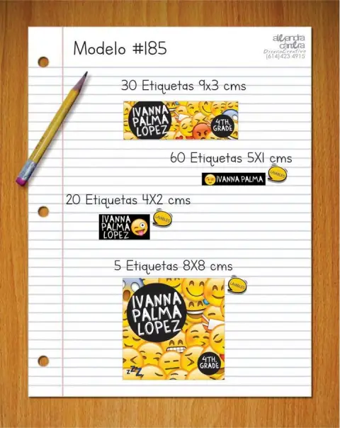 Papelería personalizada Alejandra Carrera - diseño 185