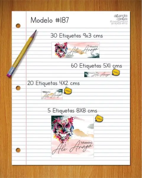 Papelería personalizada Alejandra Carrera - diseño 187