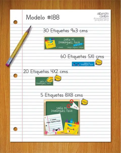 Papelería personalizada Alejandra Carrera - diseño 188