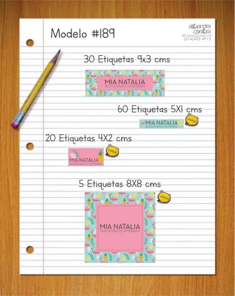 Papelería personalizada Alejandra Carrera - diseño 189