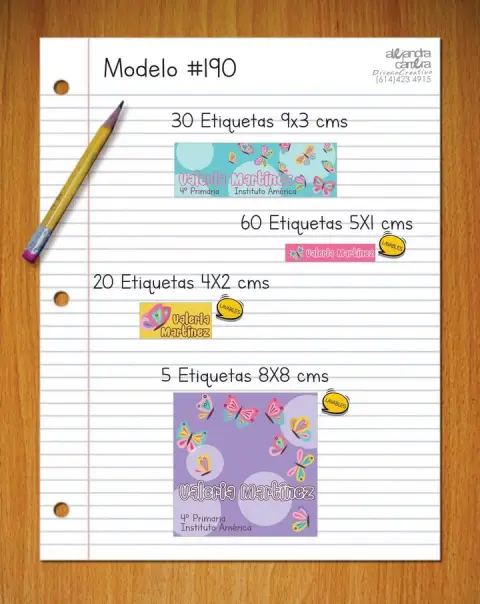 Papelería personalizada Alejandra Carrera - diseño 190