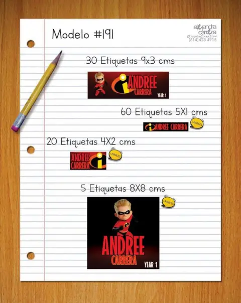 Papelería personalizada Alejandra Carrera - diseño 191