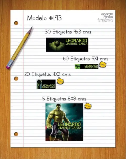 Papelería personalizada Alejandra Carrera - diseño 193