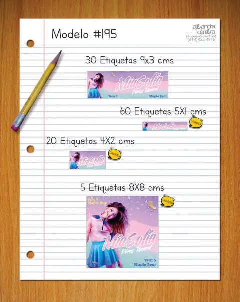 Papelería personalizada Alejandra Carrera - diseño 195