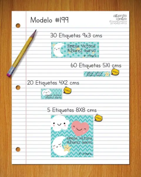 Papelería personalizada Alejandra Carrera - diseño 199