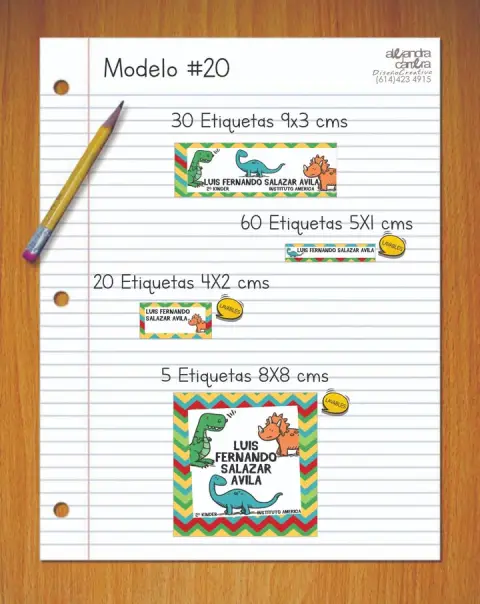 Papelería personalizada Alejandra Carrera - diseño 20