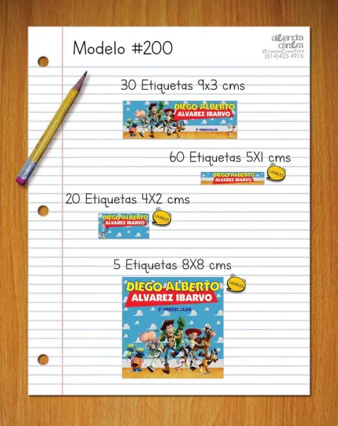Papelería personalizada Alejandra Carrera - diseño 200