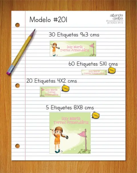 Papelería personalizada Alejandra Carrera - diseño 201