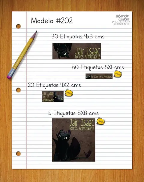 Papelería personalizada Alejandra Carrera - diseño 202
