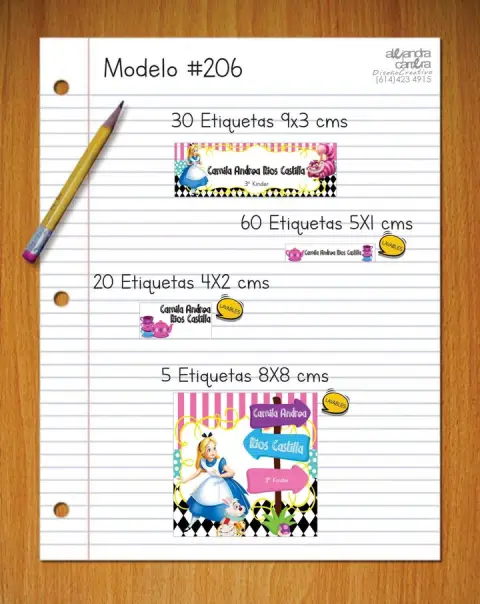 Papelería personalizada Alejandra Carrera - diseño 206