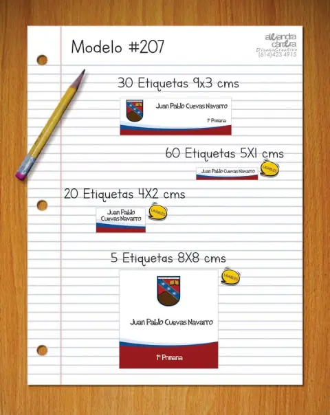 Papelería personalizada Alejandra Carrera - diseño 207